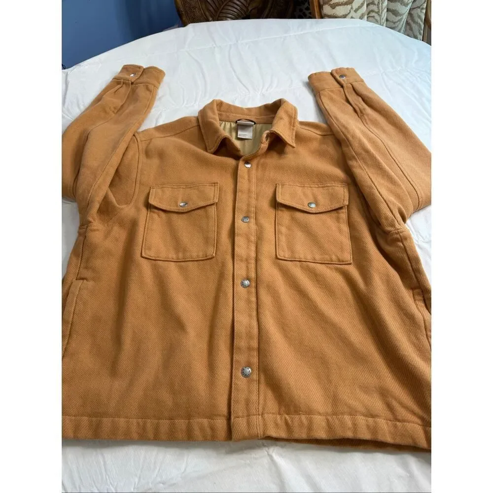 The North Face Heavyweight Shirt Jacket Shacket Snap Front Camel Brown Sz Large